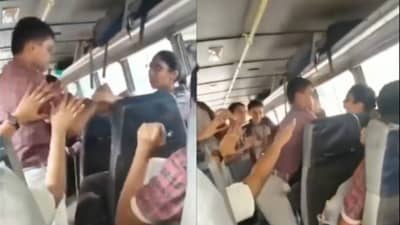 Trending Video : बसमध्ये बसण्यावरून विद्यार्थ्यांची फ्रि स्टाईल हाणामारी; व्हिडीओ पाहून तुम्ही म्हणाल...