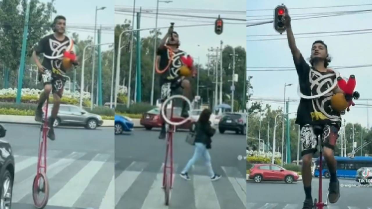 सायकलवर जगलिंग! एका चाकाची सायकल आणि त्यावर अनोखा स्टंट, व्हिडीओ सायकलवर जगलिंग! एका चाकाची सायकल आणि त्यावर अनोखा स्टंट, व्हिडीओ