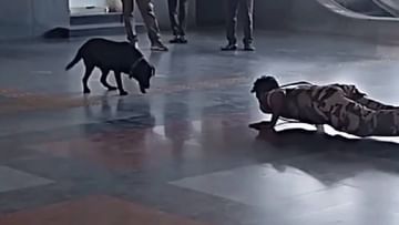 मेट्रो स्टेशनवर CISF जवान आणि कुत्रा सोबत योगा करताना...! VIRAL