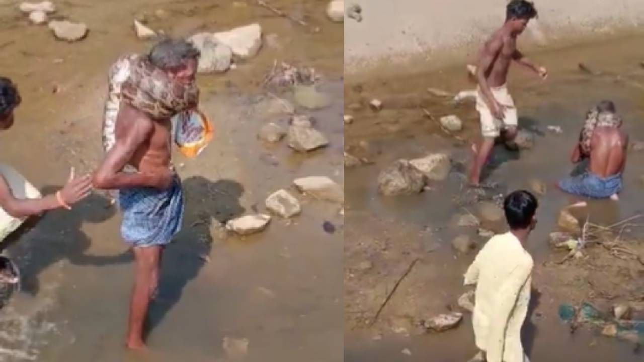 दारूच्या नशेत पराक्रम! अजगर उचलला, गळ्याभोवती गुंडाळला! मग काय यमराज आठवला, गाव जमा झालं, बघा व्हिडीओ दारूच्या नशेत पराक्रम! अजगर उचलला, गळ्याभोवती गुंडाळला! मग काय यमराज आठवला, गाव जमा झालं, बघा व्हिडीओ