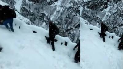 निवडणूक अधिकाऱ्यांचा हा व्हिडीओ पाहिलात का? 12 हजार फूट उंचीवर मतदान केंद्र, तब्बल 6 तास बर्फात चालले, Video