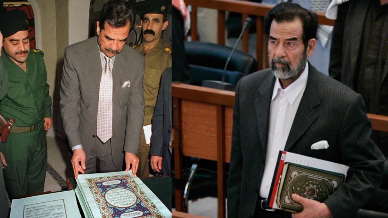 क्रूर Saddam Hussein ने आपल्या रक्ताने कुराण लिहिलं...26 लिटर रक्त, 605 पानी कुराण