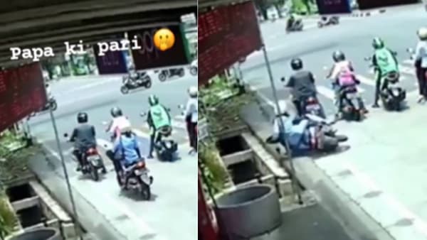 बापरे! उभ्या उभ्या ही महिला नाल्यात कशी पडली?