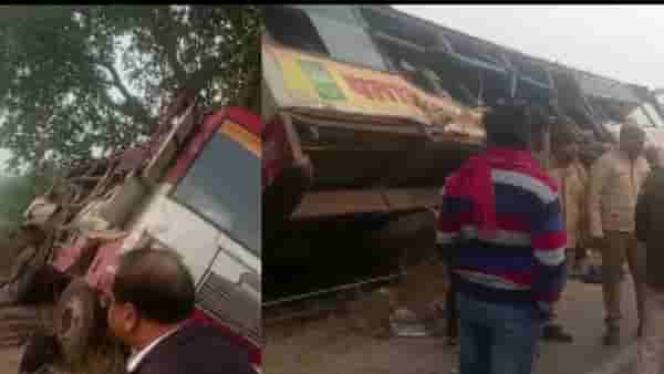 बसमधील प्रवासी झोपेत असताना भरधाव ट्रक काळ बनून आला! 6 ठार
