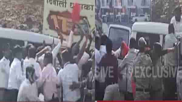 राज्यपाल भगतसिंह कोश्यारींना जोडे दाखवण्याचा प्रयत्न, ठाकरे गटाच्या कार्यकर्त्यांची धरपकड, कुठे घडली घटना?
