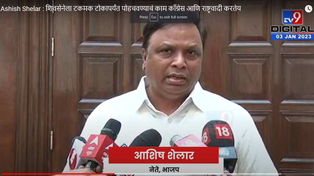 Ashish Shelar : शिवसेनेला टकमक टोकापर्यंत पोहचवण्याचं काम काँग्रेस आणि राष्ट्रवादी करतेय