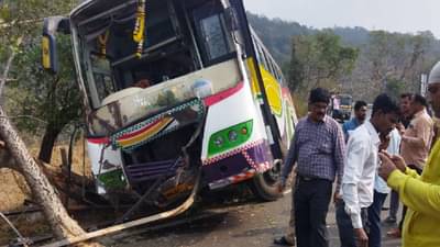खोपोलीत गगनगिरी आश्रमात चाललेल्या शाळेच्या बसचा अचानक ब्रेक फेल झाला, केवळ दैव बलवत्तर म्हणून...