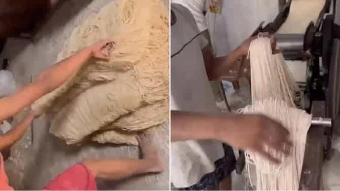 नूडल्स कसे बनवतात बघा आणि पुन्हा नूडल्स खाऊन दाखवा!