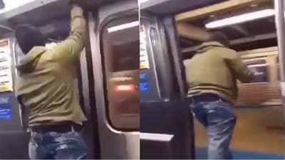 भाऊंनी चालत्या मेट्रोचा दरवाजा उघडला आणि खाली उडी टाकली! तुम्ही नका करू