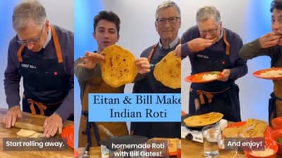 Bill Gates : जेव्हा बिल गेट्स पोळ्या लाटतात ? पण पोळी जमलीय का ?