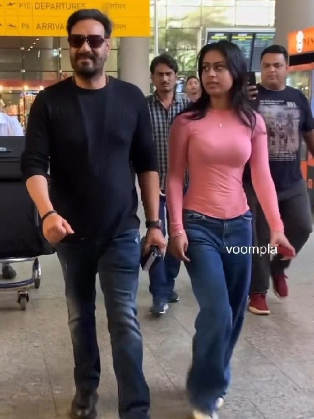 Nysa Devgan : न्यासा देवगनचा वडिलांसोबत नो मेकअप लूक, फोटो व्हायरल