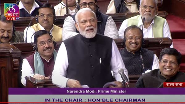 कमळ, चिखल अन् विरोधकांचा गोंधळ; पंतप्रधान नरेंद्र मोदी यांचं राज्यसभेत भाषण