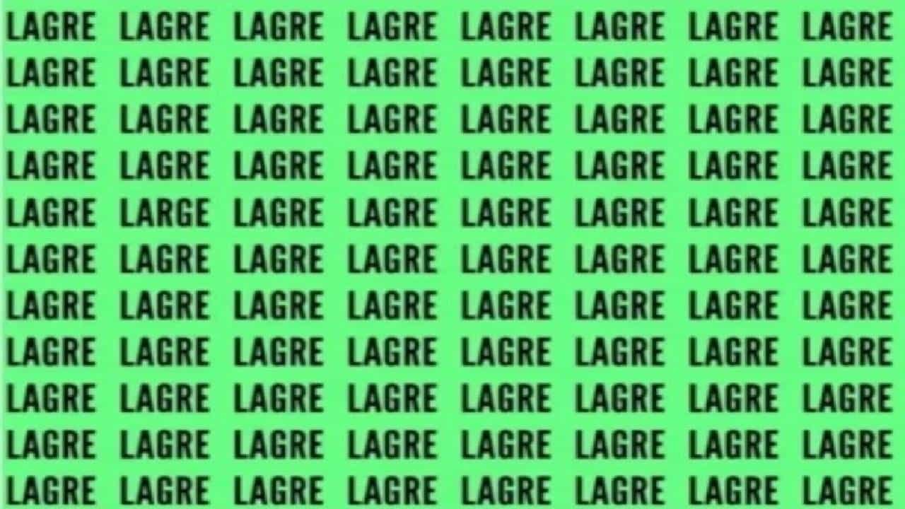 दिलेल्या चित्रात लार्ज शब्दाचं अचूक स्पेलिंग शोधून दाखवा!