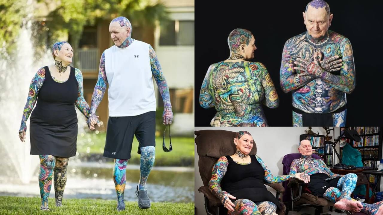 Tattoo world record by elder couple