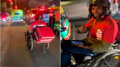 VIDEO | जेवणाची ऑर्डर ऑनलाईन जाते, पण तो ज्या परिस्थितीत दारापर्यंत तो जेवण पोहोचवतो, सलाम!