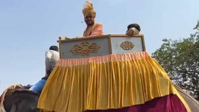 शेतकरी बापाचा नाद खुळा, पोराच्या लग्नासाठी थेट आणला हत्ती; लग्नाची सर्वत्र चर्चा