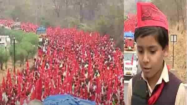 किसानांची खिंड लढवण्यासाठी लहानगा ‘बाजी’ लाल वादळात सहभागी, बघा काय म्हणाला…