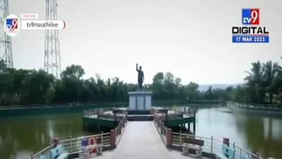 गोपीनाथ मुंडे यांच्या सोळा फूट उंच पुतळ्याची ड्रोनच्या नजरेतून बघा पहिली झलक