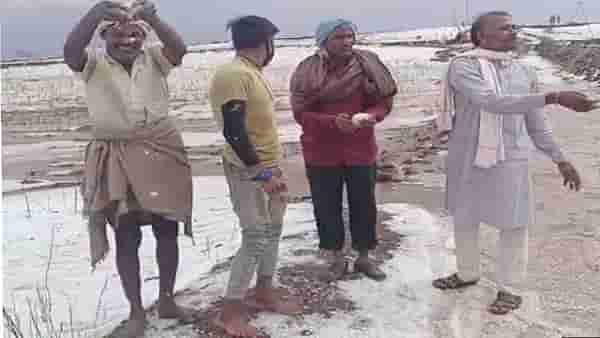 अवकाळीचं आणखी एक रुप, ऐन मार्च महिन्यात या भागाला हिमपठाराचं स्वरुप
