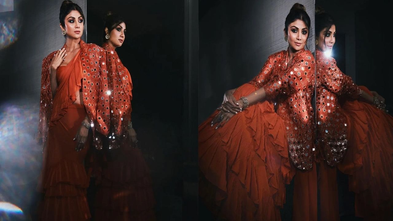 Shilpa Shetty हिचा मिरर वर्क आउटफिट घायाळ करणाऱ्या अदा; पाहा फोटो