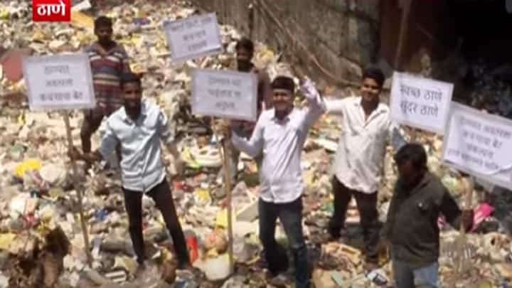 'ठाण्यात घ्या थायलंडचा अनुभव', मनसे कार्यकर्त्यांचं नाल्यात उतरून आंदोलन 'ठाण्यात घ्या थायलंडचा अनुभव', मनसे कार्यकर्त्यांचं नाल्यात उतरून आंदोलन