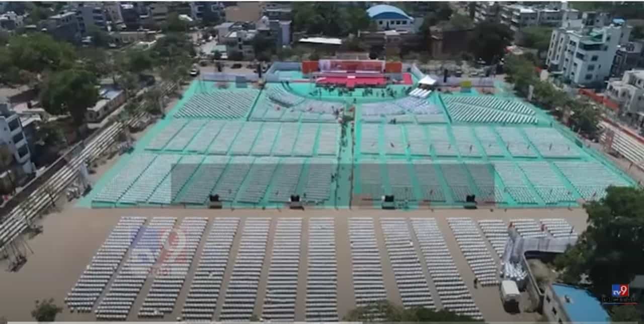 'मविआ'च्या वज्रमूठसभेची तयारी पूर्ण; अशी आहे व्यवस्था, बघा ड्रोन दृश्य