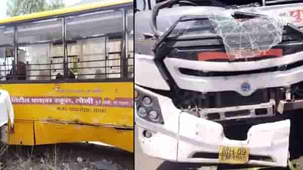 ओव्हरटेक करण्याचा प्रयत्न अंगलट आला, शिवशाही स्कूल बसला धडकली !