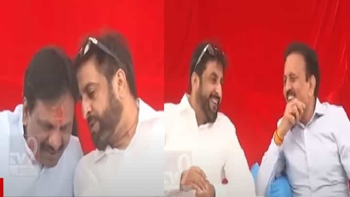 हास्यविनोद, चर्चा अन् मिस्करी; भाजप, शिवसेना आणि एमआयएमचे नेते एकाच मंचावर हास्यविनोद, चर्चा अन् मिस्करी; भाजप, शिवसेना आणि एमआयएमचे नेते एकाच मंचावर