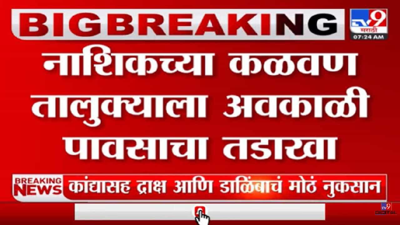 नाशिक जिल्ह्याला अवकाळी पावसासह गारपिटीचा तडाखा, पिकांचं मोठं नुकसान