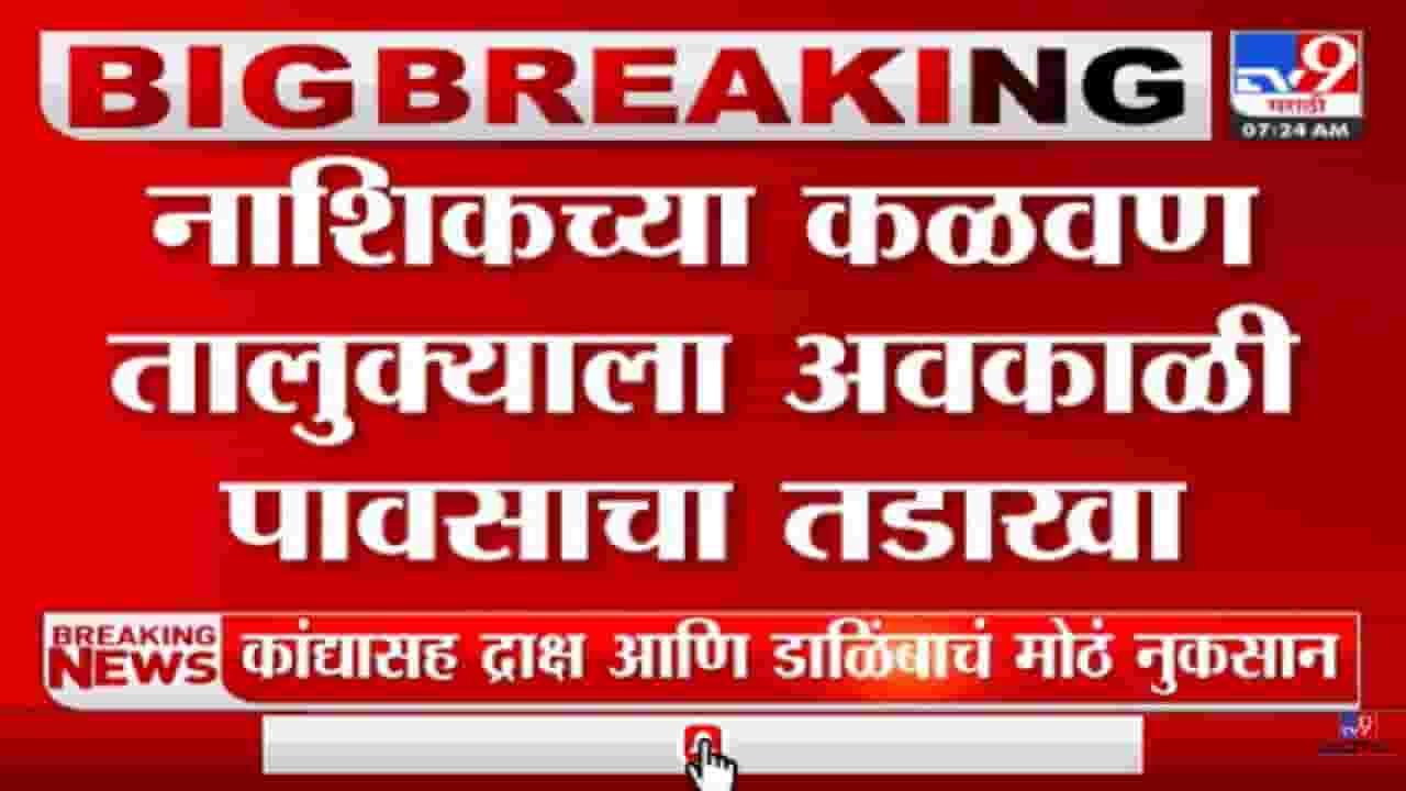 नाशिक जिल्ह्याला अवकाळी पावसासह गारपिटीचा तडाखा, पिकांचं मोठं नुकसान