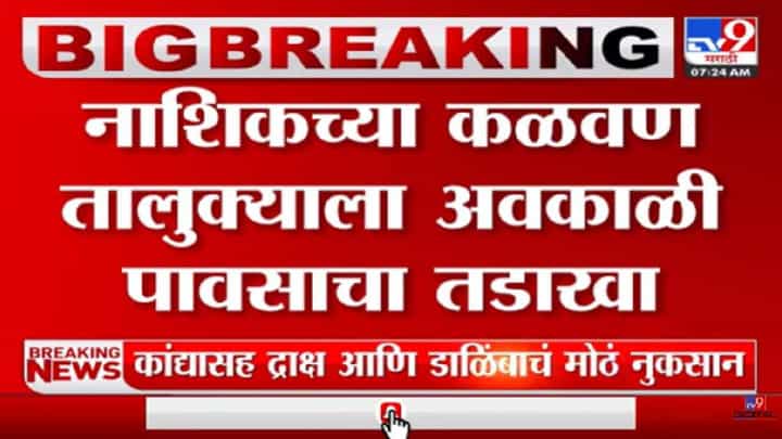 नाशिक जिल्ह्याला अवकाळी पावसासह गारपिटीचा तडाखा, पिकांचं मोठं नुकसान नाशिक जिल्ह्याला अवकाळी पावसासह गारपिटीचा तडाखा, पिकांचं मोठं नुकसान