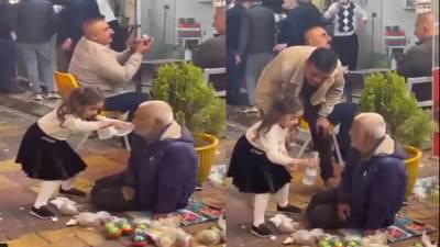 गर्दीला जे सुचलं नाही ते चिमुकलीला सुचलं; तिच्या माणुसकीला लोकं म्हणाली...