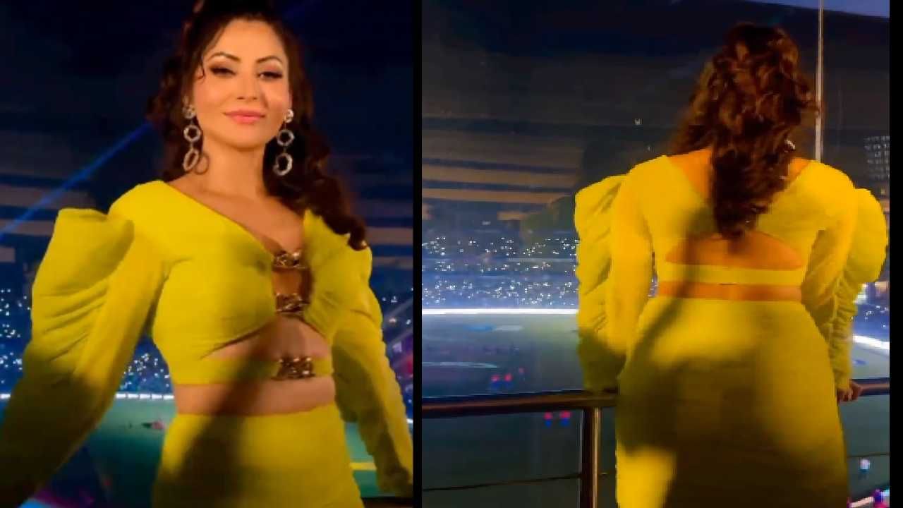Urvashi Rautela | खूपच हॉट ड्रेस घालून MI vs DC सामना पहायला पोहोचली उर्वशी रौतेला, VIDEO