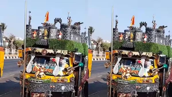 Video: माणसाने रिक्षाला छत्रपती शिवाजी महाराजांचा महाल बनवला, अशी क्रिएटिविटी पाहिली आहे का ?
