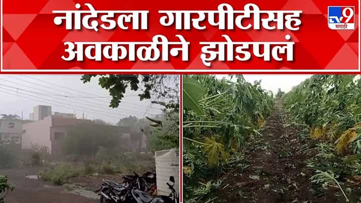नांदेडमध्ये वादळी वाऱ्यासह पावसाची हजेरी, हवामान खात्याकडून अवकाळीचा इशारा नांदेडमध्ये वादळी वाऱ्यासह पावसाची हजेरी, हवामान खात्याकडून अवकाळीचा इशारा