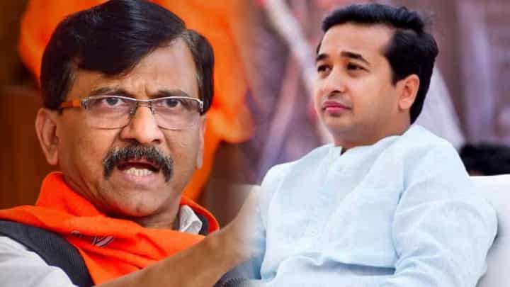 अरे तू बेलवर बाहेर आहेस, तुला कधीही आत टाकू; राऊत यांना नितेश राणे यांची धमकी अरे तू बेलवर बाहेर आहेस, तुला कधीही आत टाकू; राऊत यांना नितेश राणे यांची धमकी