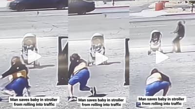 रोडवर भयानक वेगाने गाड्यांची येजा सुरू होती, अन् बाबागाडी वाऱ्याने पुढे ढकलली गेली, तेवढ्यात बाळा वाचविण्यासाठी तो देवदूत धावून आला