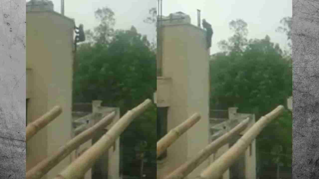 video : चोर आहे की स्पायडर मॅन, कल्पनेपलिकडचे दृश्य, चार मजल्याची इमारत चढला अन् उतरला देखील