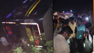 ट्रॅव्हल्स पुलावरून थेट पैनगंगा नदीत कोसळली; खासगी ट्रॅव्हल्स आणि लक्झरी बसचा भीषण अपघात; वृद्ध महिला दगावली