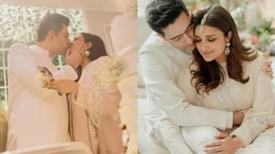 Parineeti-Raghav Video | पाहुण्यांसमोर लिप लॉक करताना दिसले परिणीती आणि राघव, साखरपुड्यातील अत्यंत खास व्हिडीओ पुढे