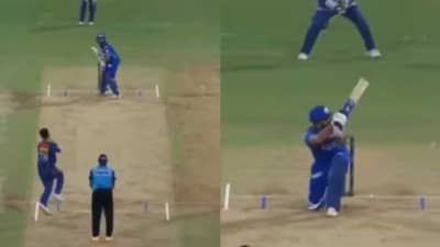 Rohit Sharma IPL 2023 : कोहली, कोहलीच्या घोषणा, रोहितच नवीन उल हकला आक्रमक उत्तर, VIDEO व्हायरल