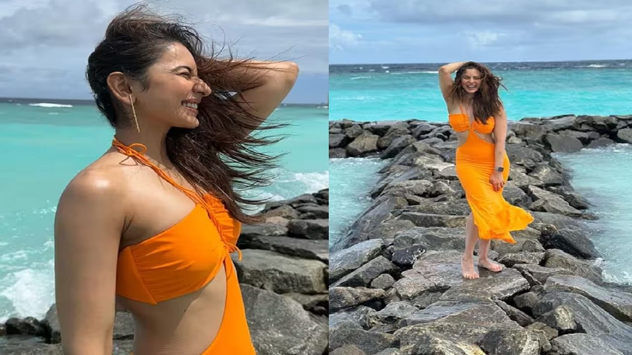 Rakul Preet Singh हिच्या समुद्र किनारी ग्लॅमरस अदा; फोटो व्हायरल