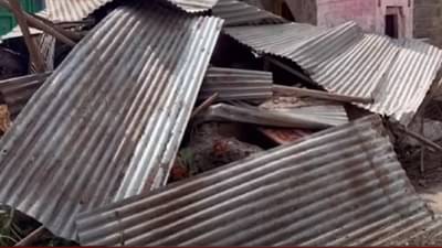 वादळी वार्यानं झोडपलं, झाडे उन्मळून पडल्याने पत्र्याची शेड कोसळले