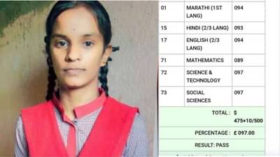 SSC Result 2023 : आईवडिल मजूर कामगार, मुलीने दहावीच्या परीक्षेत मिळविले ९७ टक्के
