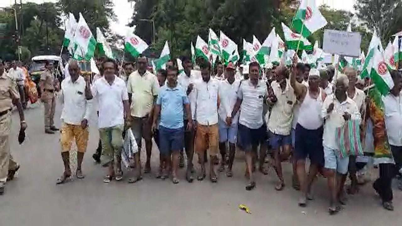 द्राक्षाला योग्य भाव मिळत नसल्यामुळे शेतकऱ्यांचा चड्डी मोर्चा, शेकडो शेतकरी सहभागी द्राक्षाला योग्य भाव मिळत नसल्यामुळे शेतकऱ्यांचा चड्डी मोर्चा, शेकडो शेतकरी सहभागी