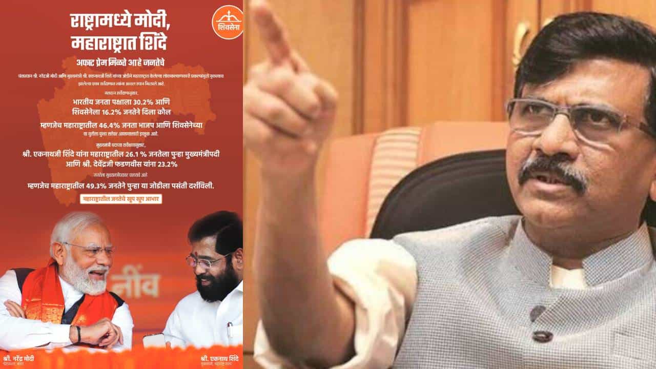 जाहिरातीत मोदी यांचा फोटो पण बाळासाहेबांचा नाही...मग ही शिवसेना कोणाची? राऊत यांचा खडा सवाल