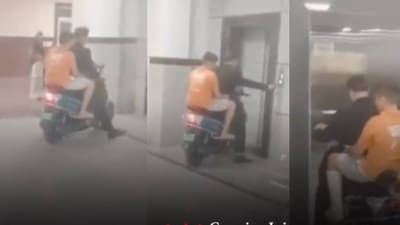 Viral Video : बापाचं काळीज, हॉस्पिटलमध्ये नव्हती व्हीलचेअर, बापाने मुलाला थेट स्कुटरवरुन लिफ्टने नेले