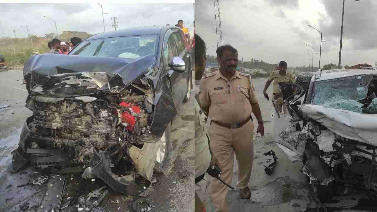 अनियंत्रीत इनोव्हा गाडीची रस्ता दुभाजक ओलांडून ब्रेझाला धडक, अपघातानंतर जे घडले ते भयानक