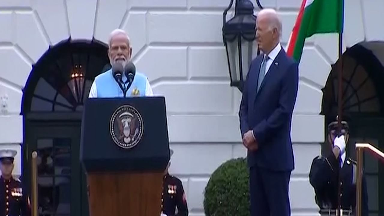 अमेरिकेच्या व्हाईट हाऊसमध्ये भारताचा डंका, पंतप्रधानांचं जंगी स्वागत, नरेंद्र मोदी यांचं साजूक भाषण