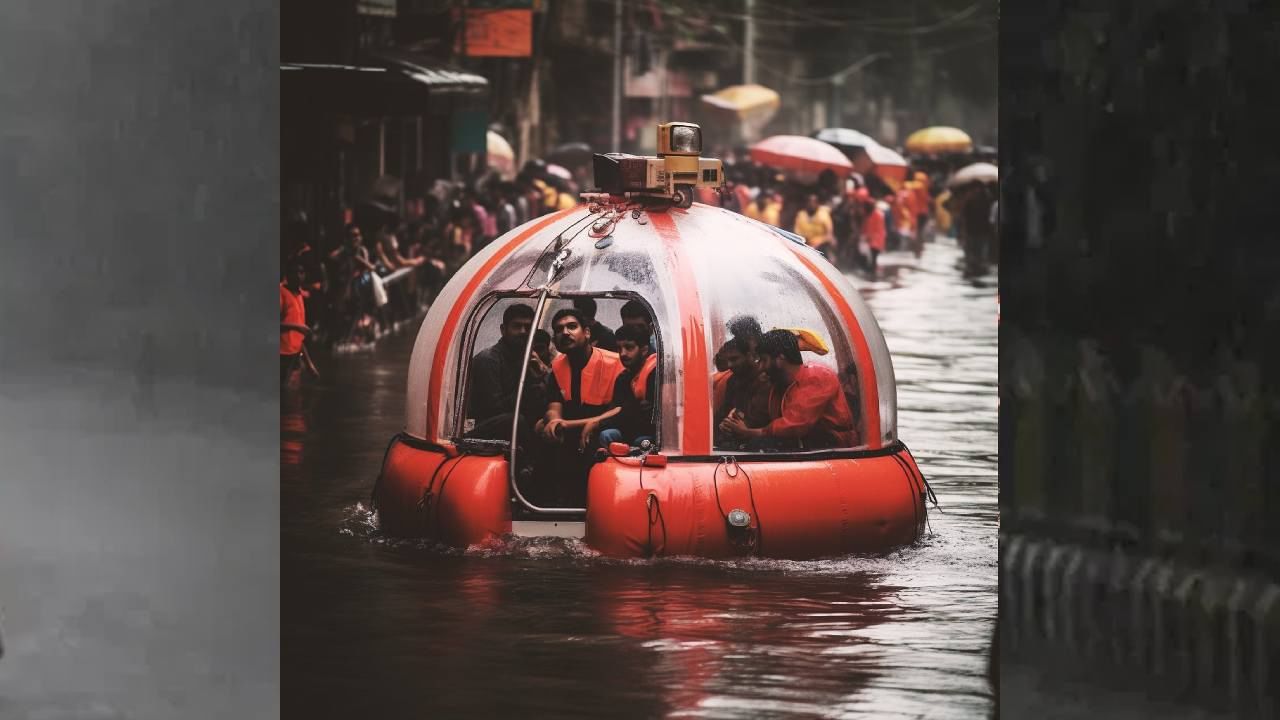 काल्पनिक पण विचार करायला लावणारी ही वाहनं आहे. हे फोटो पाहून खरंच असं होऊ शकतं का? असं वाटतं. पाणबुडी सारखी दिसणारं हे वाहन बऱ्याच जणांना घेऊन प्रवास करताना दिसत आहे. (Photo- Instagram)